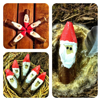 Homemade wooden Father Christmas Santa Claus decoration