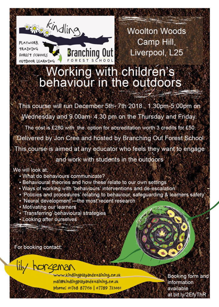 Working with children's behaviour in the outdoors @ Woolton Woods, Camp Hill, Woolton, Liverpool, L25 | England | United Kingdom